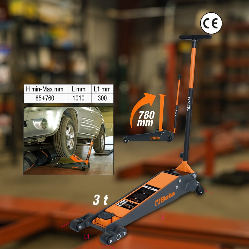 Sollevatore idraulico Grande Alzata, a 6 ruote, 2t - BETA