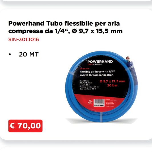 Tubo flessibile per aria compressa da 1/4"