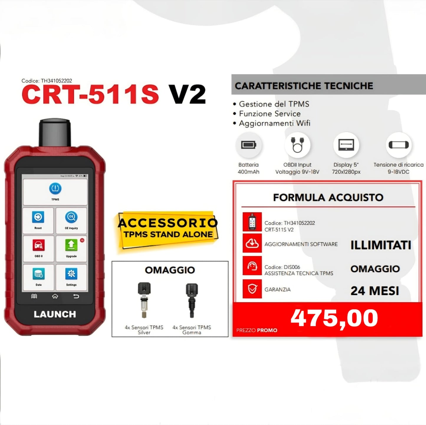 Strumento Programmazione Sensori TPMS