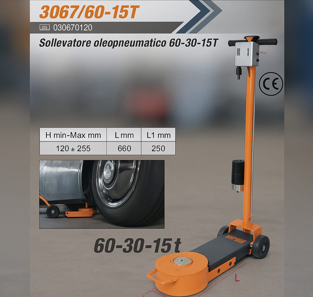 Sollevatore Oleo-Pneumatico 60-30-15t - BETA