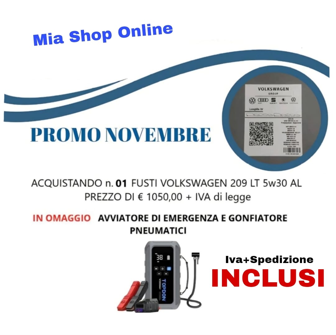 PROMO NOVEMBRE - 1 Fusto olio + Omaggio!