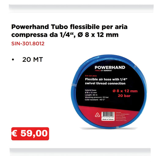 Tubo flessibile per aria compressa da 1/4"