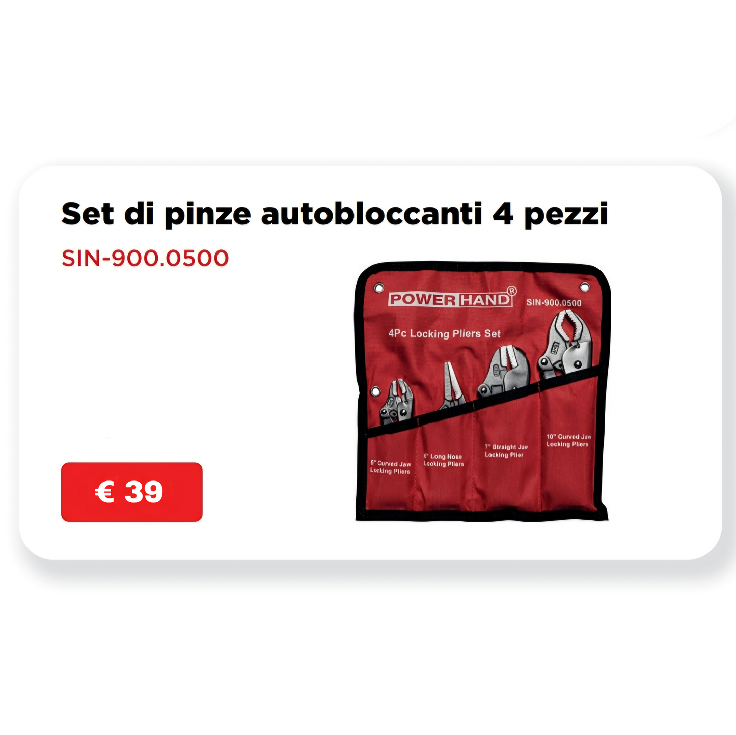 Set di pinze autobloccanti, 4 pz