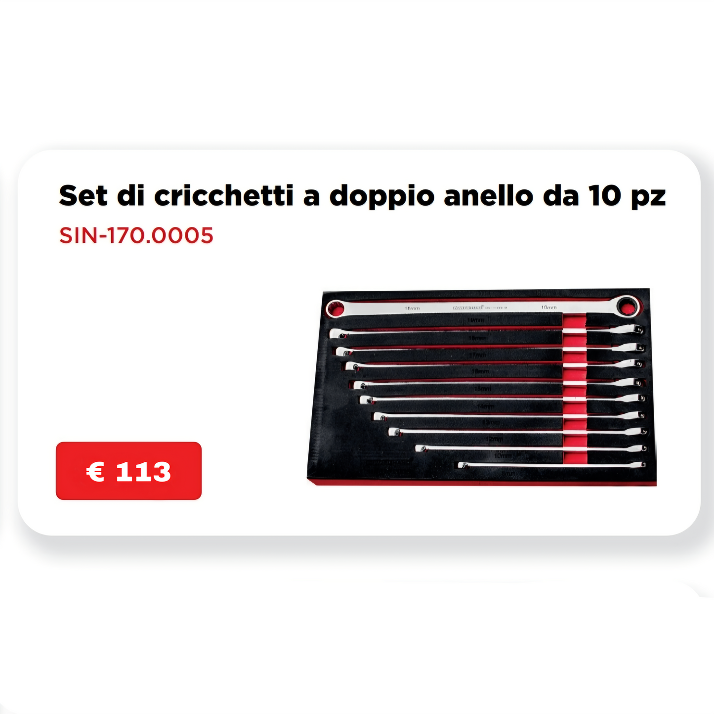 Set di cricchetti a doppio anello - 10 pz